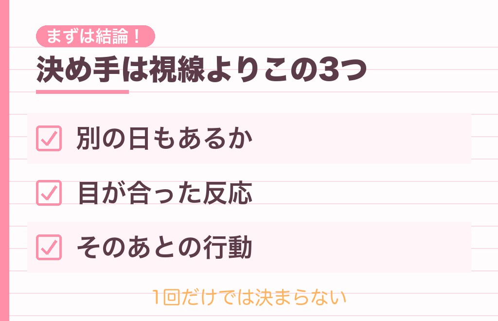チラ見してくる男性心理は脈あり?まず結論から