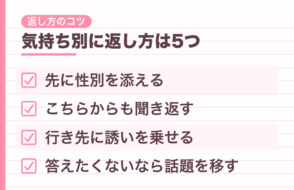 誰と行くのか聞いてくる男性への上手な返し方5つ