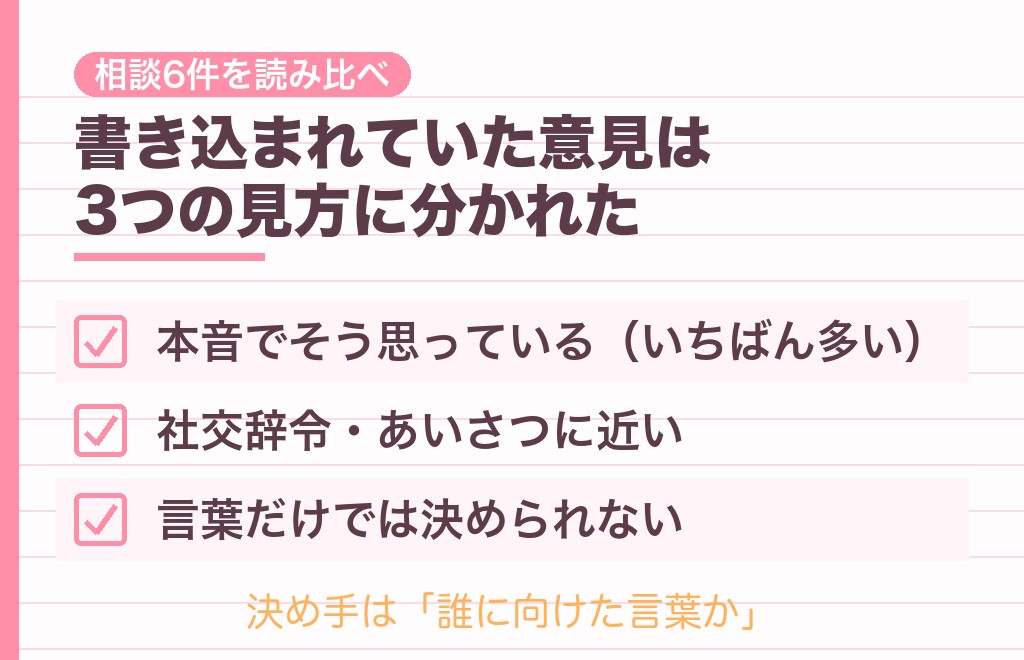 「綺麗になったね」と言う男性心理は本音?相談6件を読み比べました