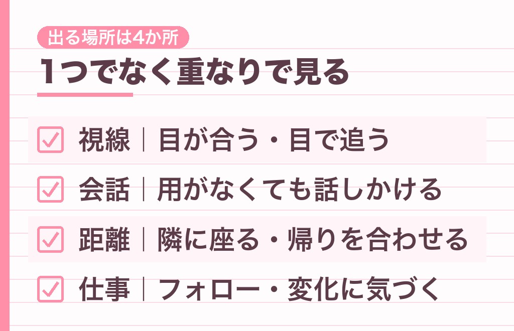 職場でお気に入りの相手に見せる態度と行動12個