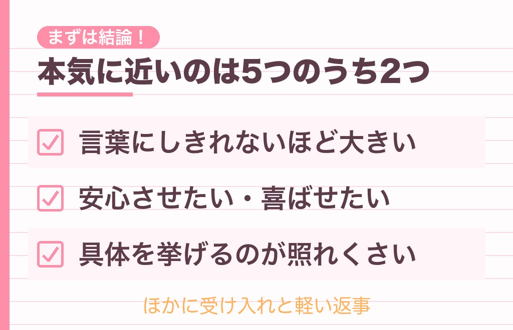 全部好きと言う男性心理5つ|本気のときに多いのはどれ?